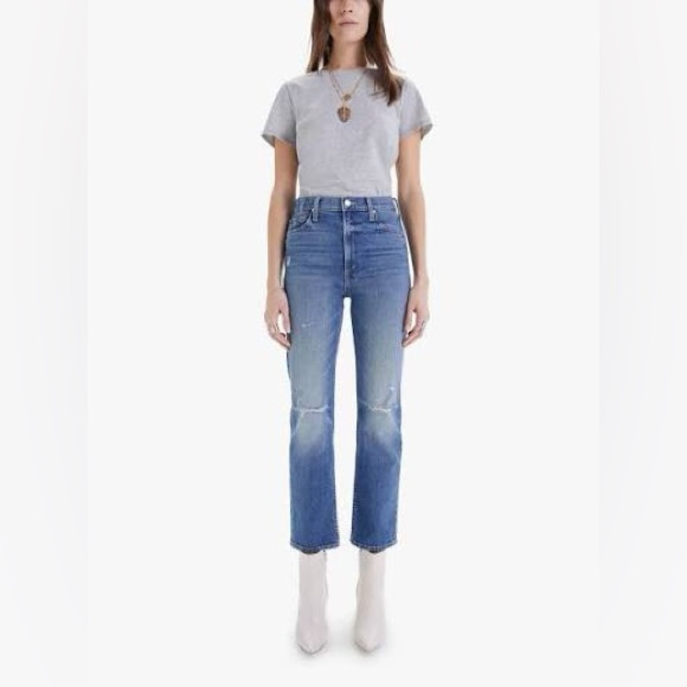 MOTHER Denim High Waisted Rider Ankle in Far Beyond the Sky